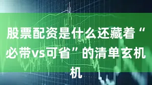 股票配资是什么还藏着“必带vs可省”的清单玄机